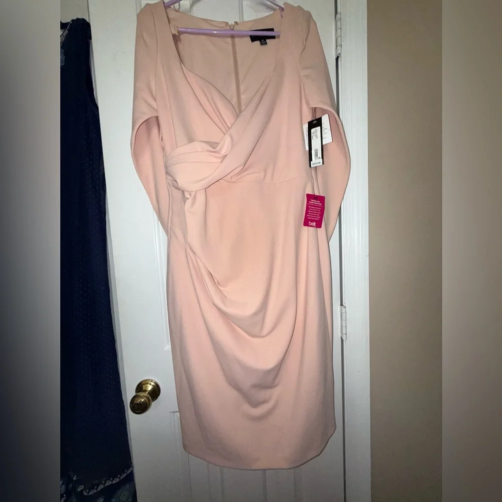 Betsy & Adam Blush Long Sleeve Dress - Picture 3 of 6